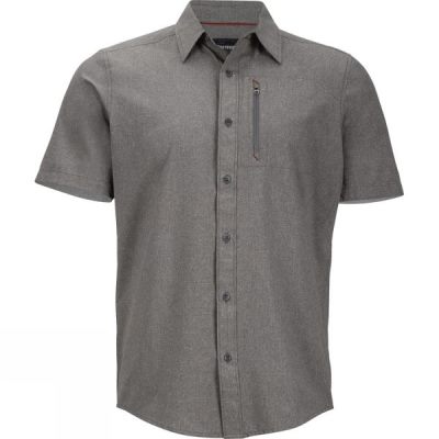 Top Marmot Caecius Manga Corta Hombre Gris - Chile EHF954081